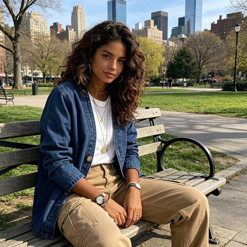 ⏳Time-Limited Special⏰Women's Classic Button Front Denim Jacket